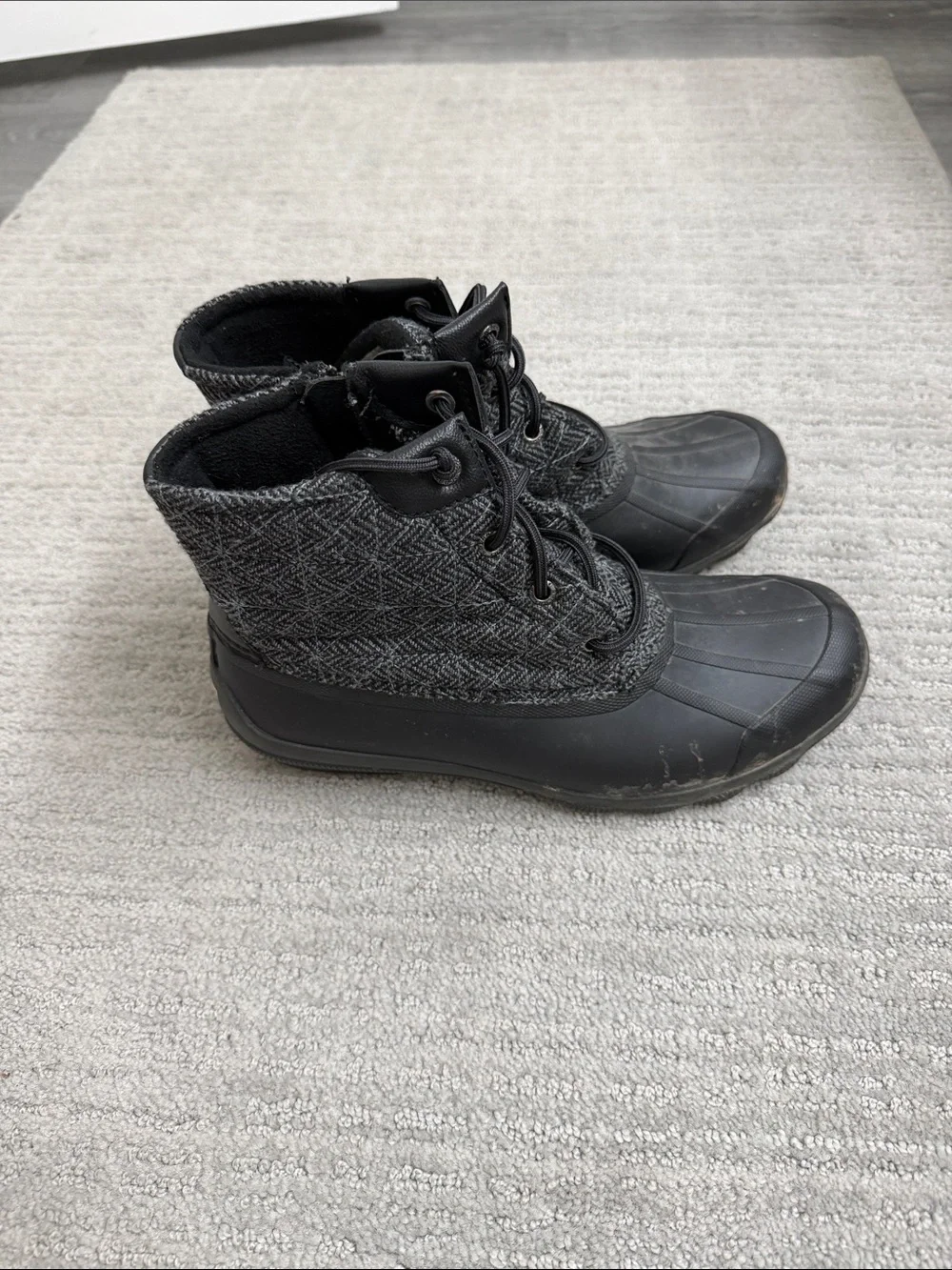 Sperry Women’s Black Lace-Up Duck Boots